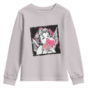 Funny 67 Valentines Youth Sweatshirt Cupid Playing Cards Six Seven TS14 Ice Gray Print Your Wear