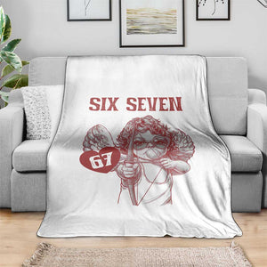 67 Valetines Meme Throw Blanket Funny Six Seven Valentines Day Heart TS14 Print Your Wear