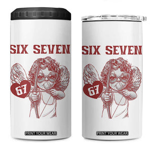67 Valetines Meme 4 in 1 Can Cooler Tumbler Funny Six Seven Valentines Day Heart TS14 One Size: 16 oz White Print Your Wear