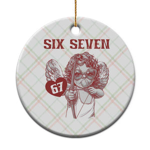 67 Valetines Meme Ceramic Ornament Funny Six Seven Valentines Day Heart TS14 1pc Christmas Plaid Print Your Wear