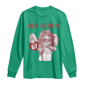 67 Valetines Meme Long Sleeve Shirt Funny Six Seven Valentines Day Heart TS14 Irish Green Print Your Wear