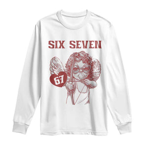67 Valetines Meme Long Sleeve Shirt Funny Six Seven Valentines Day Heart TS14 White Print Your Wear