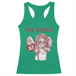 67 Valetines Meme Racerback Tank Top Funny Six Seven Valentines Day Heart TS14 Irish Green Print Your Wear