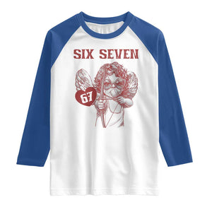 67 Valetines Meme Raglan Shirt Funny Six Seven Valentines Day Heart TS14 White Royal Print Your Wear