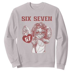 67 Valetines Meme Sweatshirt Funny Six Seven Valentines Day Heart TS14 Ice Gray Print Your Wear