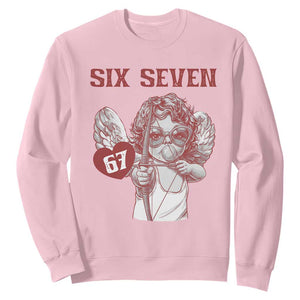 67 Valetines Meme Sweatshirt Funny Six Seven Valentines Day Heart TS14 Light Pink Print Your Wear