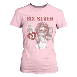 67 Valetines Meme T Shirt For Women Funny Six Seven Valentines Day Heart TS14 Light Pink Print Your Wear