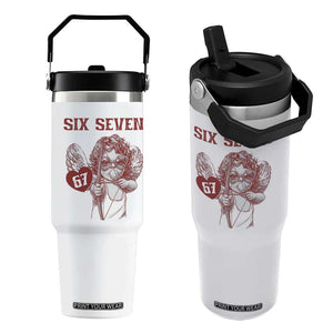67 Valetines Meme Flip Straw Tumbler Funny Six Seven Valentines Day Heart TS14 One Size: 30 oz White Print Your Wear