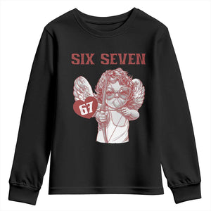 67 Valetines Meme Youth Sweatshirt Funny Six Seven Valentines Day Heart TS14 Black Print Your Wear