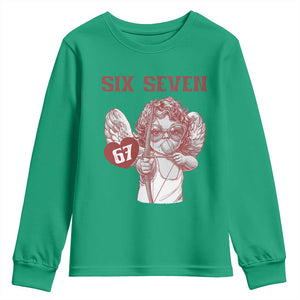67 Valetines Meme Youth Sweatshirt Funny Six Seven Valentines Day Heart TS14 Irish Green Print Your Wear
