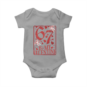67 Valentines Playing Card Baby Onesie Funny Six Seven Relationship Meme TS14 Sport Gray Print Your Wear