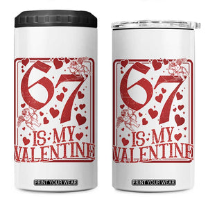 67 Valentines Playing Card 4 in 1 Can Cooler Tumbler Funny Six Seven Relationship Meme TS14 One Size: 16 oz White Print Your Wear
