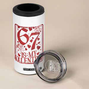 67 Valentines Playing Card 4 in 1 Can Cooler Tumbler Funny Six Seven Relationship Meme TS14 Print Your Wear