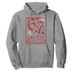 67 Valentines Playing Card Hoodie Funny Six Seven Relationship Meme TS14 Sport Gray Print Your Wear