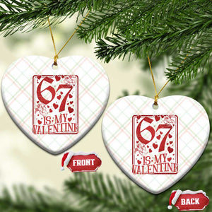 67 Valentines Playing Card Ceramic Ornament Funny Six Seven Relationship Meme TS14 Print Your Wear