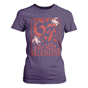 67 Valentines Playing Card T Shirt For Women Funny Six Seven Relationship Meme TS14 Purple Print Your Wear
