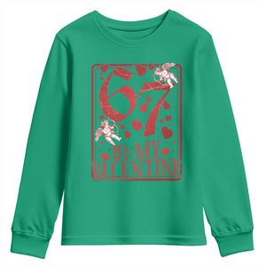 67 Valentines Playing Card Youth Sweatshirt Funny Six Seven Relationship Meme TS14 Irish Green Print Your Wear