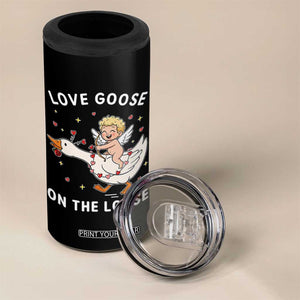 Funny Valentine Goose 4 in 1 Can Cooler Tumbler Love Goose On The Loose TS14 Print Your Wear