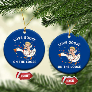 Funny Valentine Goose Ceramic Ornament Love Goose On The Loose TS14 1pc Blue Print Your Wear