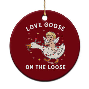 Funny Valentine Goose Ceramic Ornament Love Goose On The Loose TS14 1pc Red Print Your Wear