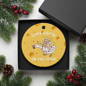 Funny Valentine Goose Ceramic Ornament Love Goose On The Loose TS14 1pc Yellow Cheese Print Your Wear