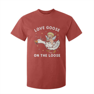 Funny Valentine Goose T Shirt For Kid Love Goose On The Loose TS14 Red Print Your Wear