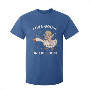 Funny Valentine Goose T Shirt For Kid Love Goose On The Loose TS14 Royal Blue Print Your Wear