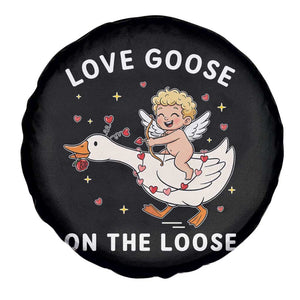 Funny Valentine Goose Spare Tire Cover Love Goose On The Loose TS14 Print Your Wear