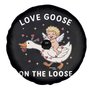 Funny Valentine Goose Spare Tire Cover Love Goose On The Loose TS14 Print Your Wear