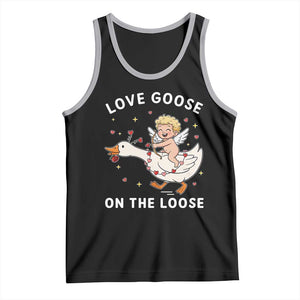 Funny Valentine Goose Tank Top Love Goose On The Loose TS14 Black Athletic Heather Print Your Wear