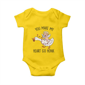 Funny Valentine Goose Baby Onesie You Make My Heart Go Honk TS14 Daisy Print Your Wear