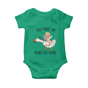 Funny Valentine Goose Baby Onesie You Make My Heart Go Honk TS14 Irish Green Print Your Wear