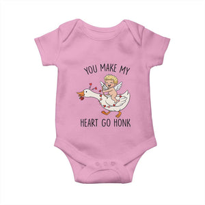 Funny Valentine Goose Baby Onesie You Make My Heart Go Honk TS14 Light Pink Print Your Wear
