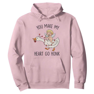 Funny Valentine Goose Hoodie You Make My Heart Go Honk TS14 Light Pink Print Your Wear