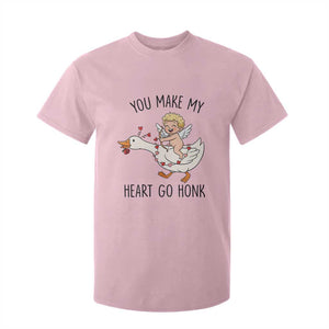 Funny Valentine Goose T Shirt For Kid You Make My Heart Go Honk TS14 Light Pink Print Your Wear