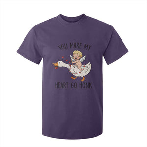 Funny Valentine Goose T Shirt For Kid You Make My Heart Go Honk TS14 Purple Print Your Wear