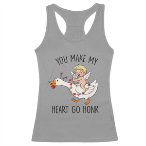 Funny Valentine Goose Racerback Tank Top You Make My Heart Go Honk TS14 Sport Gray Print Your Wear