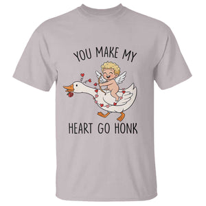 Funny Valentine Goose T Shirt You Make My Heart Go Honk TS14 Ice Gray Print Your Wear