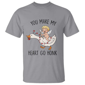 Funny Valentine Goose T Shirt You Make My Heart Go Honk TS14 Sport Gray Print Your Wear