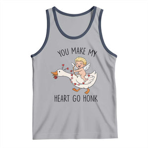 Funny Valentine Goose Tank Top You Make My Heart Go Honk TS14 Athletic Heather Navy Print Your Wear