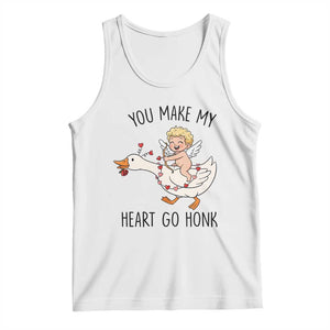Funny Valentine Goose Tank Top You Make My Heart Go Honk TS14 White Print Your Wear