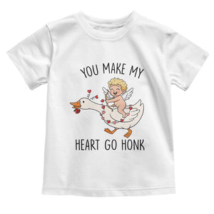 Funny Valentine Goose Toddler T Shirt You Make My Heart Go Honk TS14 White Print Your Wear