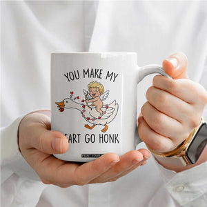 Funny Valentine Goose Coffee Mug You Make My Heart Go Honk TS14 Print Your Wear