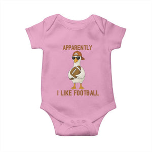 Funny Goose Football Meme Baby Onesie Apparently I Like Football TS14 Light Pink Print Your Wear