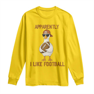 Funny Goose Football Meme Long Sleeve Shirt Apparently I Like Football TS14 Daisy Print Your Wear