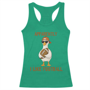 Funny Goose Football Meme Racerback Tank Top Apparently I Like Football TS14 Irish Green Print Your Wear