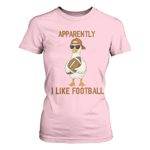 Funny Goose Football Meme T Shirt For Women Apparently I Like Football TS14 Light Pink Print Your Wear