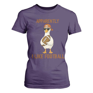 Funny Goose Football Meme T Shirt For Women Apparently I Like Football TS14 Purple Print Your Wear