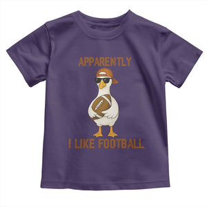 Funny Goose Football Meme Toddler T Shirt Apparently I Like Football TS14 Purple Print Your Wear