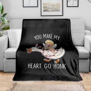 You Make My Heart Go Honk Throw Blanket Funny Valentine Goose TS14 Print Your Wear